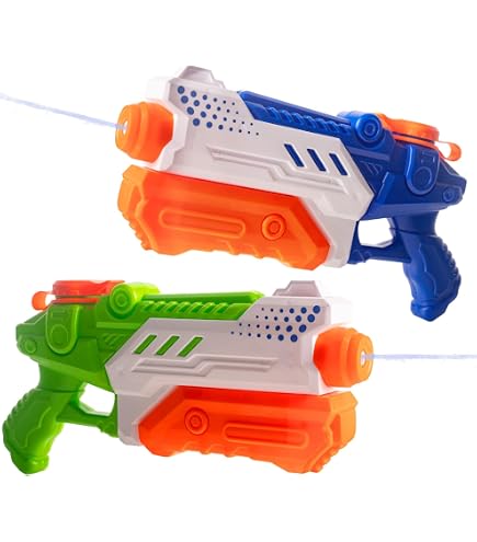 Elektrisch Waterpistool Met Tank En Vlamflits – Automatisch, Continu Schieten, Voor Zwembad, Tuin, Park En Feestjes (Blauw/Grijs)