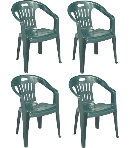 Chaise Tisara Allibert - Lot De 4, Couleur Graphite, Résine Antichoc, Dimensions 58x53x83 Cm - 7