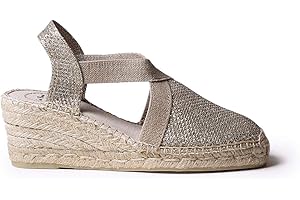 TONI PONS Triton - Espadrille compensée végétalienne pour Femme de en Tissu de Coton.