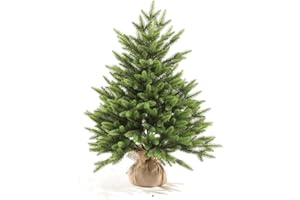 eveXmas sztuczna choinka, 85 cm, kolor: onyksowy, klasyczna zieleń, 139 gałązek w 100% z polietylenu, w zestawie stojak z płótna workowego