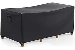 Armorget Garden Furniture Covers 125x63x74 cm, 600D Heavy Duty, Garden Furniture Covers Waterproof , Tear-resistant, Windproof, Anti-UV, Outdoor Table Cover with Air Vent, Buckles, Drawstring