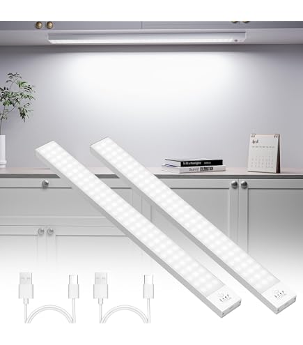 LED Unterbauleuchte Küche – 2500mAh Akku, Touch & Fernbedienung, 5 Farbmodi, Magnetisch – Für Schrank, Spiegel, Schreibtisch