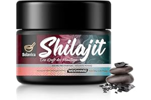 ‎SOLAVICA Shilajit, Original Rein Shilajit-Harz, das Original aus dem Himalaya, Höchste Potenz, Vegan, 600mg pro Portion (1er Pack)