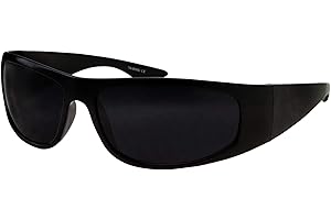 grinderPUNCH Schwarze Sonnenbrille mit super dunklen Gläsern | Reiter im Biker-Stil | Wrap-Around-Rahmen