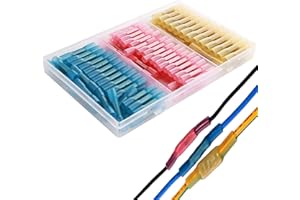 CESFONJER 16-14 AWG Waterproof Cable Connectors, Blue – Cable Connectors, Butt Connectors, Shrink Connectors, Cable Lugs, Crimp Connector Set, 40 Pieces