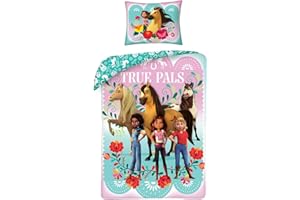 HALANTEX Biancheria da letto per bambini 140 x 200 cm + federa Spirit Horses cavalli, 100% cotone, Oeko-Tex..