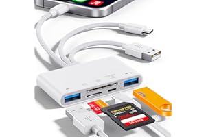 JOOPSHEE Adaptador USB OTG y Lector de Tarjetas de Memoria SD, 5 en 1, para iPhone/iPad, Dispositivos USB C y USB A con Ranuras para Tarjetas Micro SD y SD, soporta SDHC/SDXC/MMC