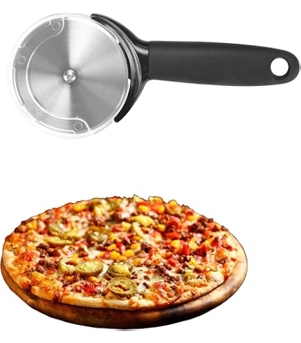 Tredoni Tagliapizza Rotella In Acciaio Inox – Diametro 10 Cm, Manico Ergonomico Con Protezione, Custodia Inclusa