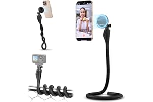 Magnetischer flexibler Telefonhalter für iPhone 17 16 15 14 Pro & Aktionskamera,29,5" langer Arm biegbarer Selfie-Stick-Stand-Telefonadapter mit 1/4"20 für Osmo360 Action 5 Pro 4 Laufband-Kinderwagen