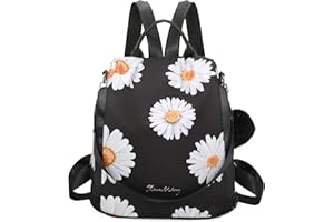 OLIVIA WONG Mochila antirrobo Impermeable para mujer (13L)| Mochila Convertible en bolso con pompom y Asa desmontable de adorno