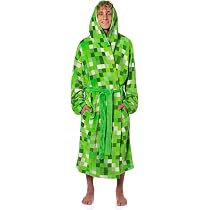 Minecraft - Peignoir Peignoir à capuche en polaire pour enfants avec motif Creeper - Produit