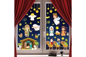 COZYAN Pegatinas Navidad Ventanas Cristal 9 Hojas Decoración Ventana Navidad Pegatinas Navidad Ventanas Cristal Pegatinas de Navidad Reutilizable Pegatinas Decorativas Navidad