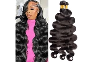 Bele Brazilian Body Wave Human Hair 3 Bundles 16 18 20 Inch 12A Grade 100% Unprocessed Body Wave Virgin Human Hair Weave Extensions Natural Color for women Can be Dyed or Bleached