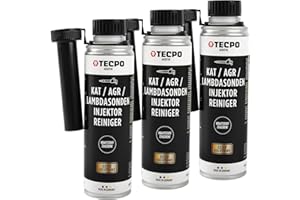 ‎TECPO TECPO 3X 300ml Katalysator AGR Lambdasonde Injektor Reiniger Benzin Additiv