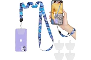 COCASES 2er Universale Handykette,Handy Lanyard abnehmbares Umhängeband Schlüsselband kompatibel mit meisten Smartphone (1 Halsband+ 1 Handschlaufe)