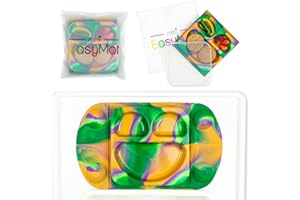EasyMat Mini Portable Silicone Baby Suction Plate by EasyTots | Lid and Carry Case Included | Travel Friendly | Perfect Placemat for High Chair Feeding & Baby Led Weaning (Dino)