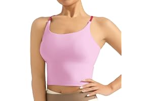 ATRACTIVOLL Donna Canotta Sportiva, Basic Top Maglie Senza Maniche, Traspirante e Leggero per Palestra Yoga Casual Canottiera Corto con Spaghetti