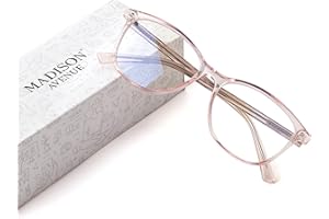 Madison Avenue Blaulichtfilter Brille Damen, TR90 Blaulichtbrille, Computerbrillen zum Spielen, Metallscharnier Brille Blaulichtfilter ohne Sehstärke