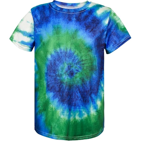 T-shirt Tie-dye Enfant 3-12 Ans | 100% Polyester - Manches Courtes Arc-en-ciel