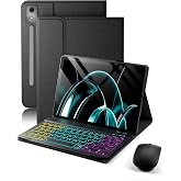 MicroTunk for Lenovo Idea Tab Pro (2025) 12.7 Inch Case with Wireless Bluetooth Backlit Keyboard (QWERTY Keyboard, Spanish La