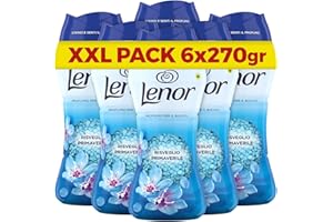 Lenor Profumatore Bucato Lavatrice Perle Profumate, Risveglio Primaverile, Maxi Formato 6x270gr, Profumo Non-Stop Fino A 12 Settimane Nel Guardaroba
