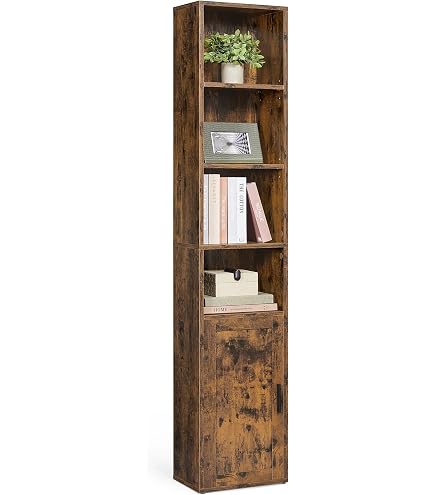 Bibliothèque Étagère LED VASAGLE 6 Niveaux - Noir Boisé - 231kg Charge - Pour Salon, Bureau