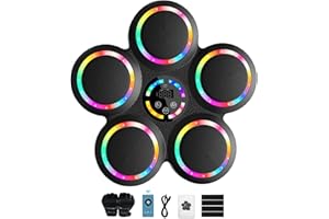 FOOING Smart Musikboxmaschine mit Bluetooth, LED-Licht & Geschwindigkeitsstufen für Erwachsene & Kinder, Trainingsgerät zum Stressabbau mit Boxhandschuhen für Heimtraining