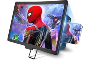 Newseego Lupa de Pantalla de Teléfono Móvil Plegable de 12 Pulgadas, Tecnología de Ampliación de Amplificador de Protección Ocular HD Herramienta de Proyector de Teléfono de Aumento de 3-4 Veces