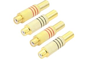 PNGKNYOCN Conector de audio RCA, tornillos de audio y vídeo AV estéreo hembra Jack con resorte de audio coaxial chapado en oro adaptador de soldadura (paquete de 4)