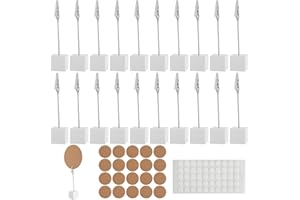 XIEJ 20 Stück Fotohalter mit Klammern, Weiß Memo Clip Halter, Holz Fotoständer, Zettelhalter mit Krokodilklemme, Postkartenhalter für Büro, Hochzeit, Party