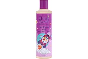 Childs Farm Kids Hair & Body Wash, Blackberry & Apple | Tear-free, Gently Cleanses | Suitable for Dry, Sensitive Skin, 250ml