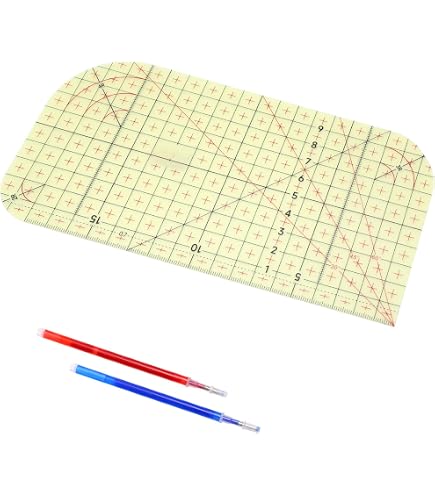 Set 2 Righelli Curvi Acrilici Per Cucito E Patchwork Con Metro A Nastro: Angoli 45° E 90°