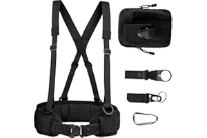 YRHROL Taktisches Kampfgürtel-Set, schmaler Airsoft-Molle-Gürtel mit Metallschnalle für Schießen, Jagd, Kriegsgürtel, Spielgürtel und Taschen, sichere Lebensverteidigungsgürtel, Molle-Tasche im Lieferumfang