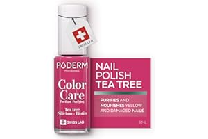 PODERM Swiss-Made Antifungal Nail Polish – Raspberry | Breathable Treatment with Tea Tree, Silicon & Biotin | Strengthens, Repairs & Conceals Yellow, Brittle & Damaged Nails | Podiatrist-Developed