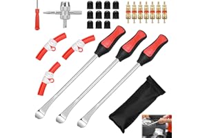 Nafafosa Reifenmontierhebel Reifen Montiereisen 27Stück Reifenmontage Werkzeug Reifenlöffel Montierhebel Reifenheber für Motorrad E Scooter Auto Fahrrad mit 3 Felgenschutz Reifenmontiergerät