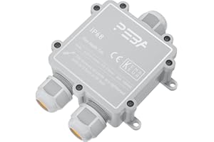 PEBA® IP68 Waterproof Junction Box,Waterproof Cable Connector Outdoor, 3-Way Outdoor Cable Connectors, Wire Connector,Extension Electrical Cable Protector for Cable Diameter Ø4mm-14mm Grey(1 Pack)