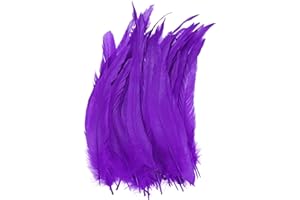 M METERXITY 50 Plumas Naturales De Cola De Gallo, 10-12 Pulgadas / 25-30cm De Largo Para Manualidades/Bodas/Atrapasueños/Decoraciones De Artesanías DIY [Púrpura Oscuro]