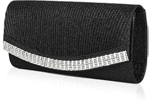 BAIGIO Pochette Elegante, Clutch Donna Cerimonia Borsetta da Sera Strass Borsa a Tracolla per Matrimonio Festa