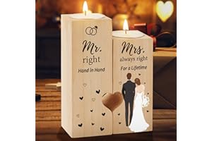 Welsky Wedding Gifts for Couple, to My Love Wooden Candle Holders, Wedding Gifts for Bride and Groom, Mr and Mrs Gifts for Christmas Birthday Valentines Day, Anniversary Wedding Gifts for Her