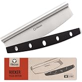 Chef Pomodoro Mezzaluna Pizza Cutter Knife, 35 cm | Super Sharp Blade with Case, Dishwasher Safe