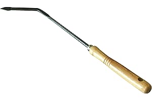 KAMINO-FLAM Kamino–Flam – Atizador de carbón (acero y madera), Atizador con mango para chimeneas, estufas, barbacoas – resistente a altas temperaturas – plata/beis, 50 cm