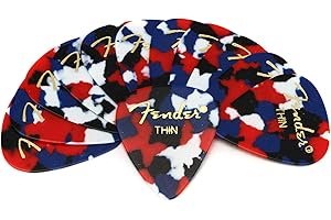 Fender 351 Classic Celluloid Picks 12-Pack (Confetti) Thin- Lot de 12 médiators