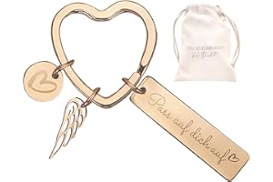 LOViLEE® Schlüsselanhänger Herz im Geschenkset - Glücksbringer, Schutzengel für Familie & Freunde - Schlüsselanhänger Auto, Führerschein bestanden Geschenk