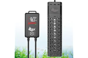 AQQA Grzejnik do akwarium, 500 W, regulowany pręt grzejny do akwarium, ogrzewanie do akwariów, z zewnętrznym wyświetlaczem cyfrowym, kontroler LED, 100-300 l
