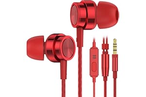 YATLOML Auriculares con Cable y Microfono, Auricular con 3.5mm Jack, Cascos Musica con Graves Potentes, Compatible con Samsung,iPhone,iPad,Huawei Android y Todos los Deportivos de Auriculares de 3,5 mm