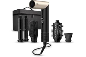 SILK'N Silk’n Air Styler 5-in-1 - SilkyAir Flex - Hair Dryer with 5 Attachments - Heated Hair Brushes and Wrap Curler for Hair Styling - With Travel Case - No-Damage Quiet Ionic Blow Dryer 1300W - Black