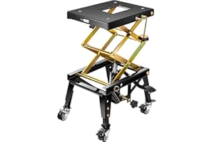 VIVOHOME Sollevatore Idraulico per Moto Fino a 160KG con Azionamento a Pedale Sollevatore a Pantografo per ATV Dirt Bike con 4 Rotelle