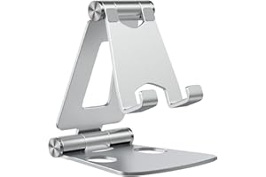 WIMAHA Support de téléphone portable, multi-angle, support de table, bureau en aluminium, support pliable pour téléphone portable 15, 14, 13, XS, XS Max, XR X 8, 7, 6 Plus, Samsung S8, S7, Huawei