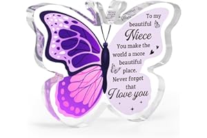 EINANMUT Niece Gifts, Christmas Gifts for Niece, Niece Gifts from Auntie Uncle - Acrylic Butterfly Plaque Niece Birthday Gifts, Xmas Gifts for Niece Birthday, Adult, Wedding, Niece Birthday Presents