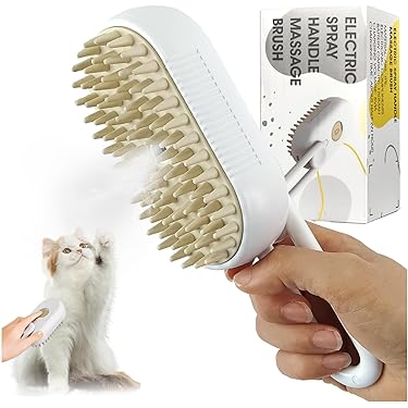 ROJECO Kattenborstel met stoom, stoomborstel, vachtborstel kat, 3-in-1